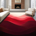 Crimson Waves Abstract Pattern Rug