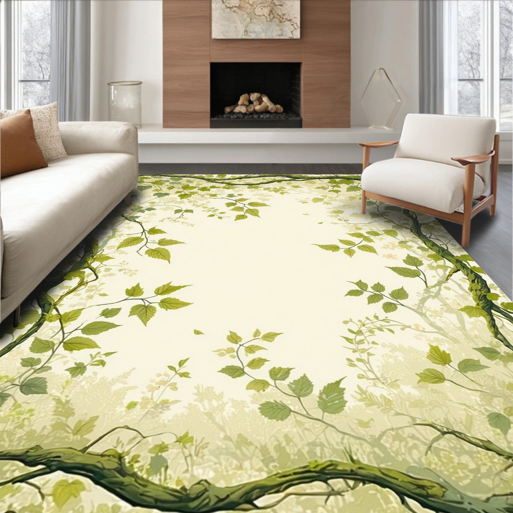 Vines and Leaves Nature Pattern Rug