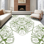 Elegant Floral Mandala Pattern Design Rug