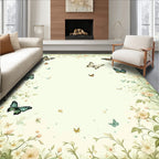 Nature Inspired Butterfly Floral Pattern Rug