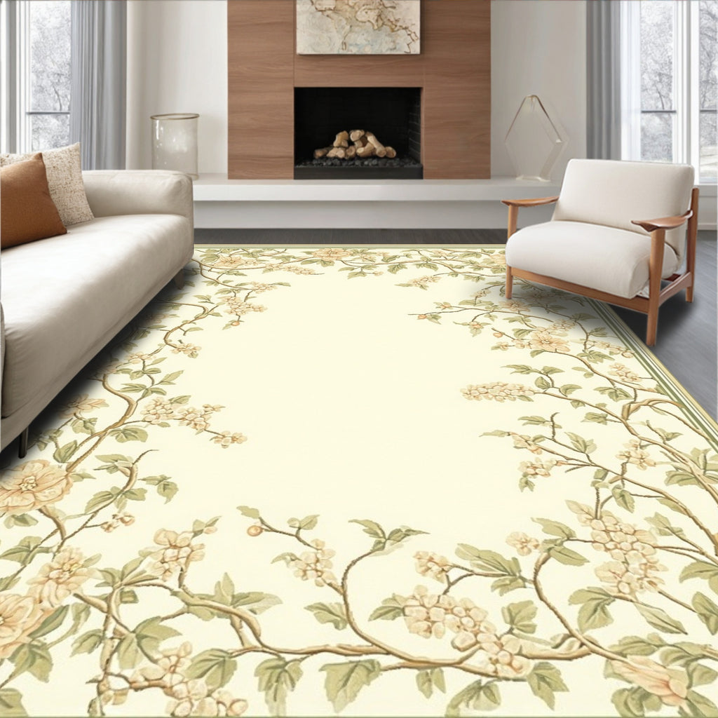 Floral Twig Vine Pattern Rug