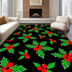 Classic Holly Berry Sprig Repeat Rug