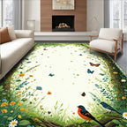 Enchanted Garden Butterflies Birds Rug
