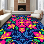 Vibrant Floral Mandala Design Rug