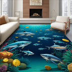 Sharks Gold Coins Underwater Design Rug