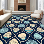 Coastal Shell and Swirl Pattern Design Rug