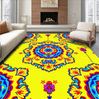 Vibrant Floral Medallion Pattern Rug