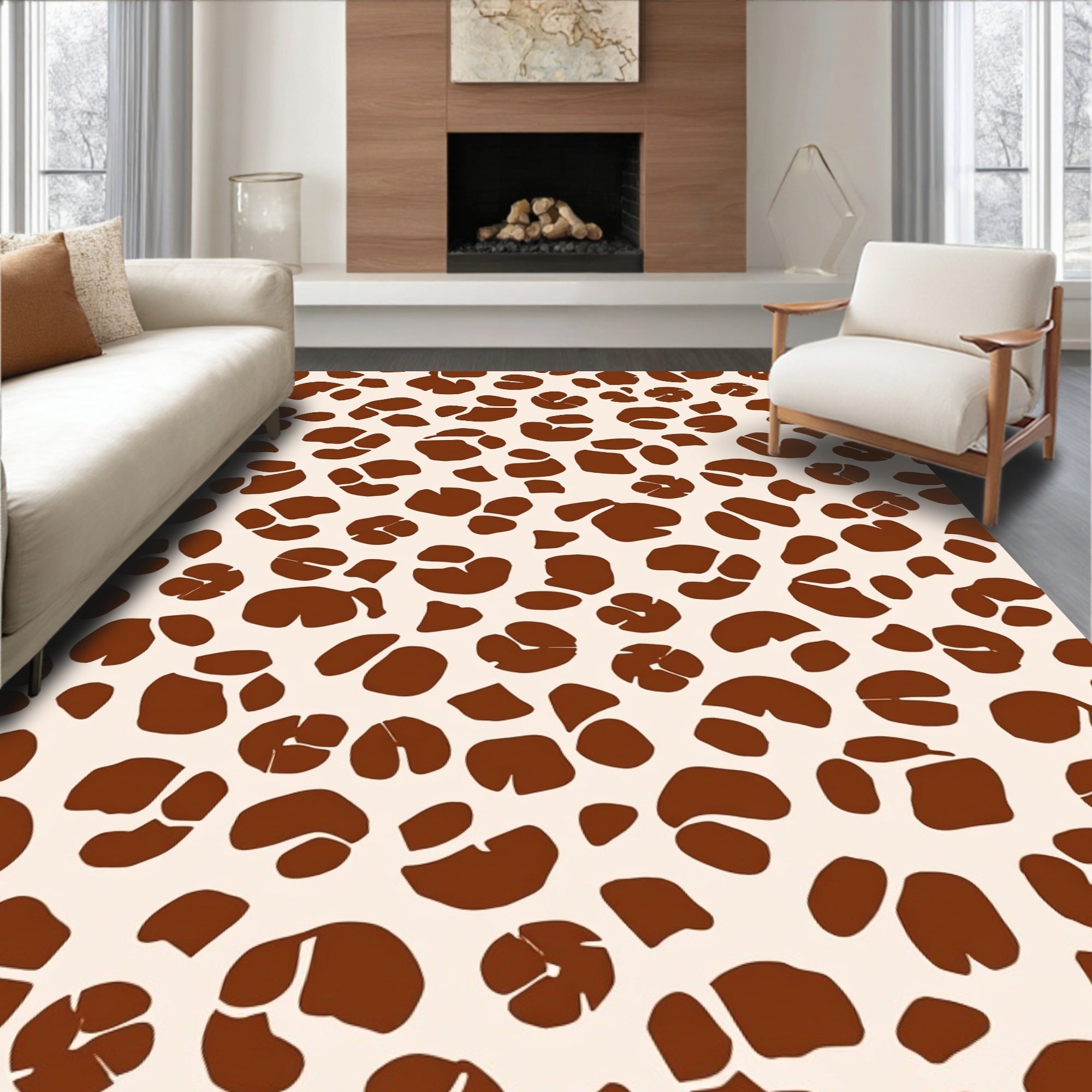 Abstract Spotted Animal Print Design Rug