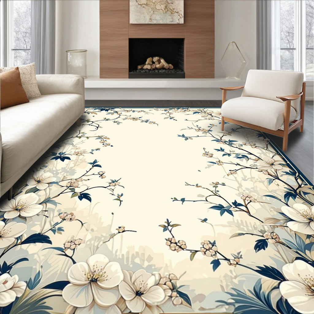 Floral Vine Branch Art Rug