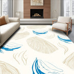 Abstract Wood Grain Blue Swirls Design Rug