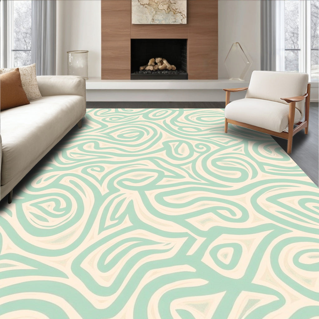 Smooth Swirl Abstract Pattern Design Rug