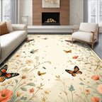 Whimsical Floral Butterflies Pattern Rug
