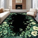 Vintage Floral Vine Border Design Rug