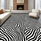 Abstract Black White Zebra Stripes Rug