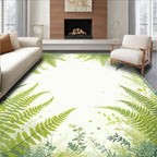 Lush Green Fern Border Design Rug