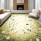 Whimsical Garden Bee Floral Delight Rug