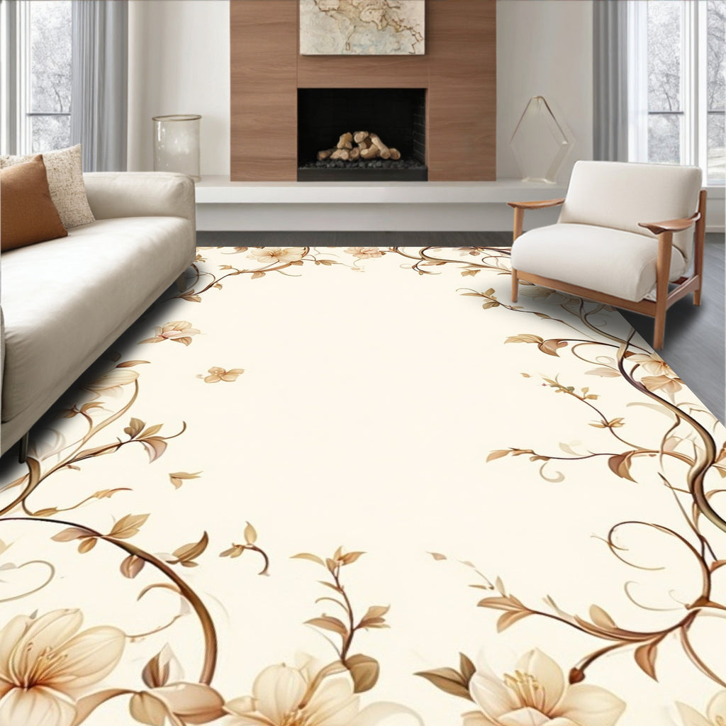 Vintage Floral Vine Pattern Rug