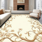 Vines With Delicate Blossoms Frame Rug
