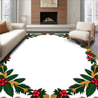 Golden Holly berry Festive Border Rug