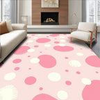 Pink Cream Polka Dot Pattern Rug