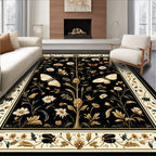 Vintage Butterfly Garden Botanical Design Rug
