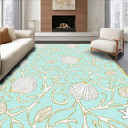Aquatic Shell Scroll Pattern Rug