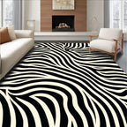 Bold Black White Zebra Pattern Rug