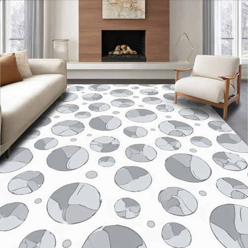 Abstract Cracked Circles Pattern Rug
