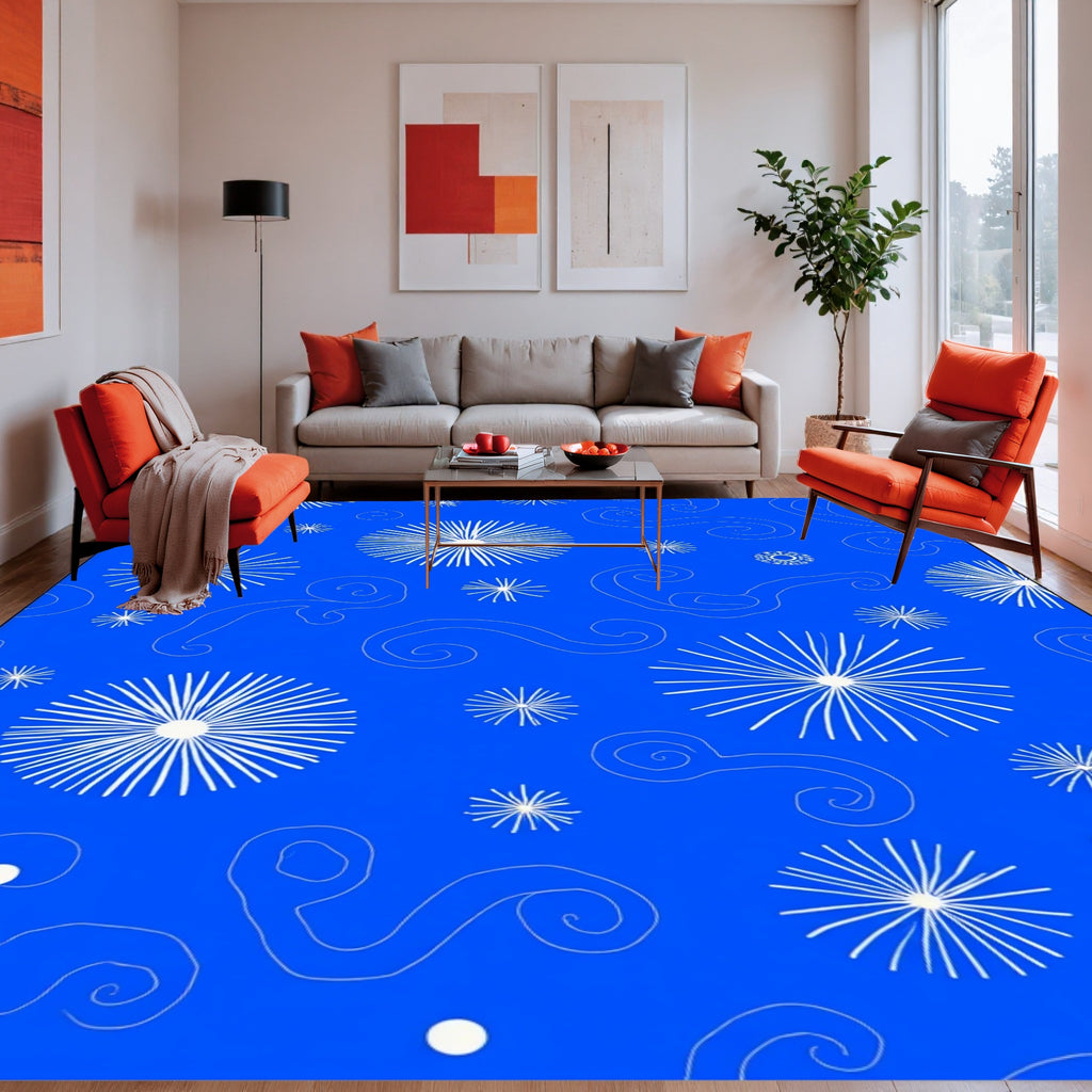 Whimsical Starburst Swirls Design Rug