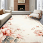 Delicate Blush Floral Branch Design Rug