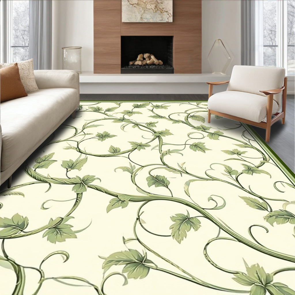 Classic Vine Leaf Pattern Design Rug