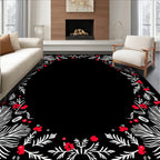 Red Berry White Pine Garlands Rug
