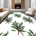 Green Juniper Berry Branch Repeats Rug