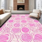 Abstract Pink Organic Shape Pattern Rug