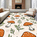 Whimsical Mushroom Forest Pattern Rug