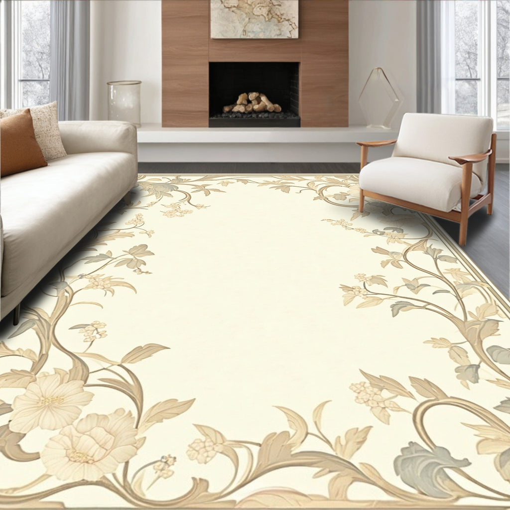 Elegant Floral Vines Pattern Rug