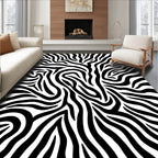 Bold Black White Animal Print Design Rug