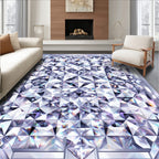 Shimmering Crystal Faceted Geometric Design Rug