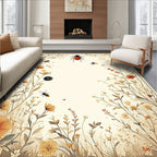 Enchanting Insect Floral Whimsical Design Rug