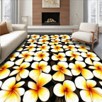 Golden Flower Pattern Tropical Chic Design Rug