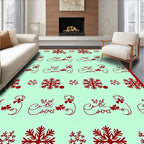 Crimson Snowflake Repeating Figure Rug