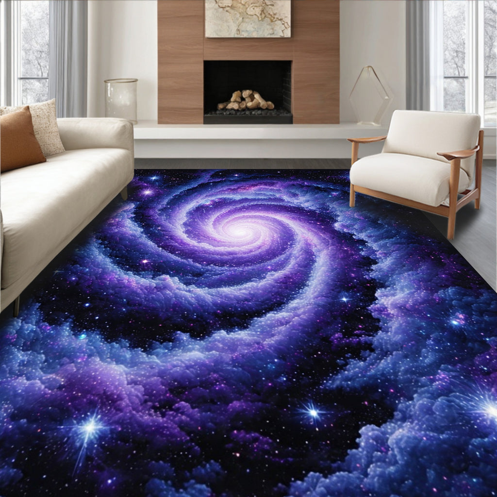 Cosmic Swirl Nebula Pattern Rug