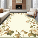 Delicate Floral Vine Frame Rug