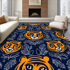Bold Tiger Floral Pattern Rug