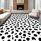 Whimsical Black Spot Pattern Rug