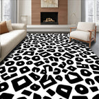 Abstract Shapes Textured Graphic Rug