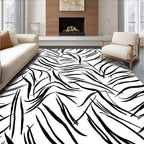 Bold Black Graphic Stripes Rug