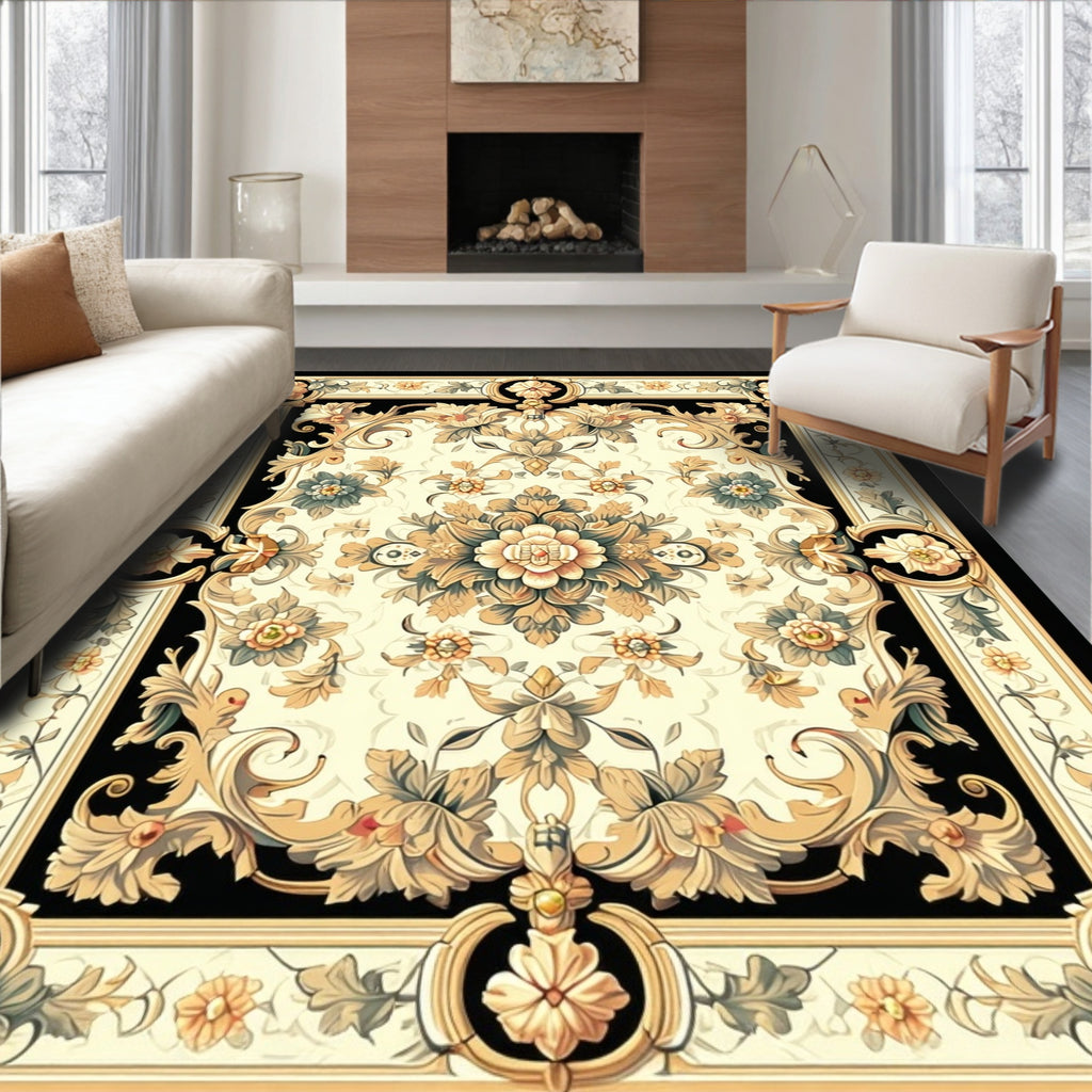 Classic Floral Scrollwork Pattern Rug