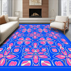 Vibrant Pink Floral Pattern Rug