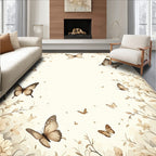 Delicate Butterflies Floral Branches Rug